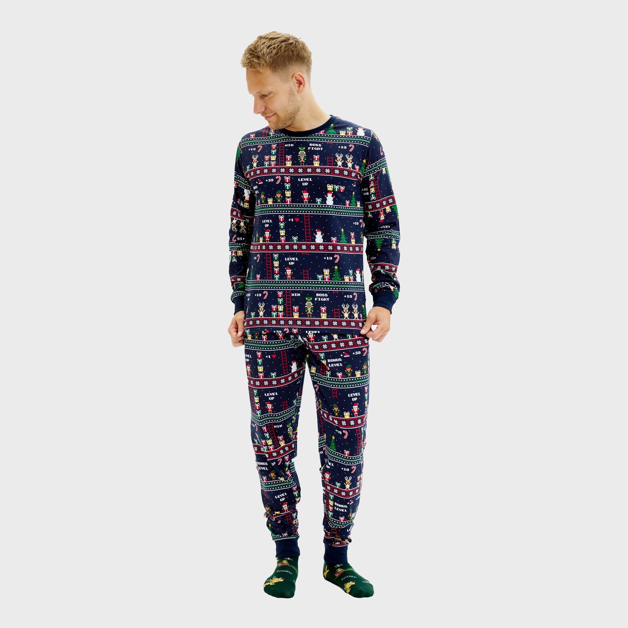 Vintage gamer kerstpyjama - Heren.